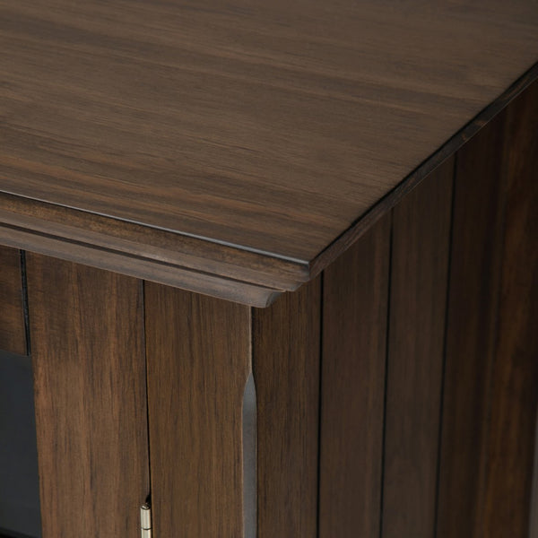 English Elm Bedford Medium Storage Cabinet - Handcrafted Rustic Charm With Adjustable Shelves & Glass Doors B136P158476