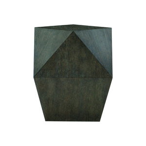 Bernhardt Bernhardt Cerused Charcoal Linea Trapezoid End Table — Wire-Brushed Oak Veneer, Sculptural Rustic Modern Accent 384111B