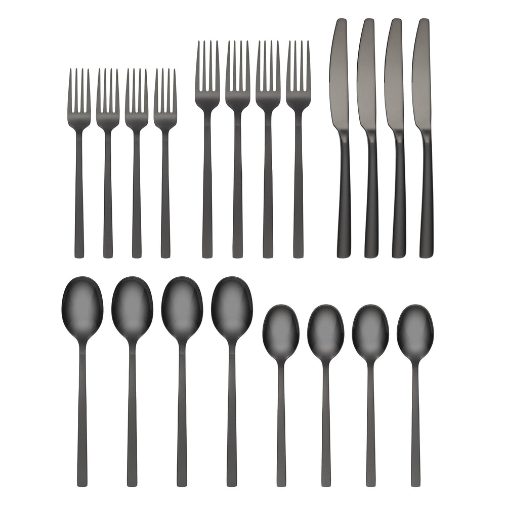 Lenox Cambridge Beacon Black Sand Mirror 20-Piece Flatware Set NO COLOR METAL 511820R