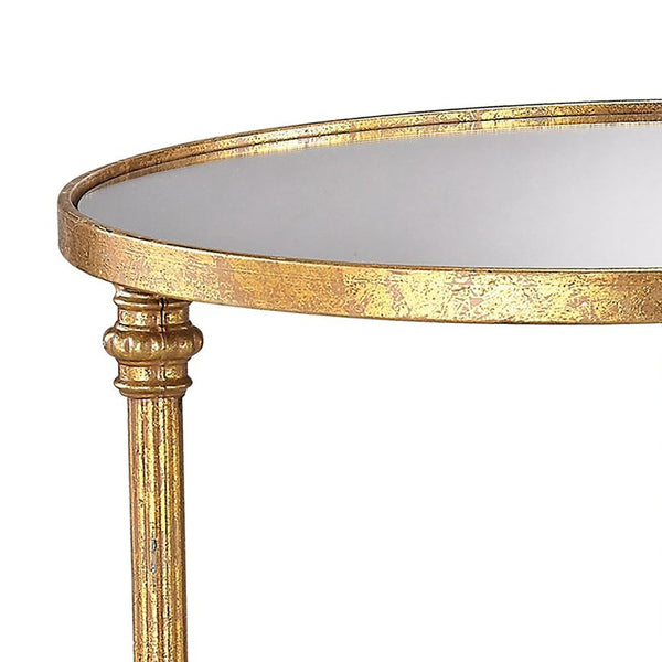 Atlas Alcazar Accent Tables Set of 2 - Elegant Antique-Gold Design for Versatile Home Decor & Functionality TA11004-01S