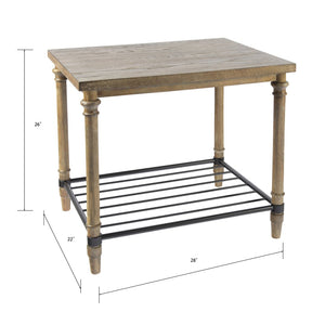 Atlas Beacon Hill Accent Table - Rustic Natural Wood, Versatile Storage & Stylish Design for Any Room TA11011-01