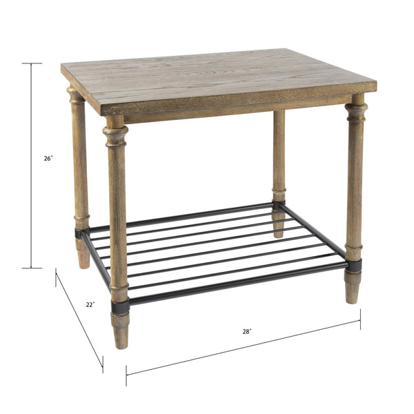 Atlas Beacon Hill Accent Table - Rustic Natural Wood, Versatile Storage & Stylish Design for Any Room TA11011-01