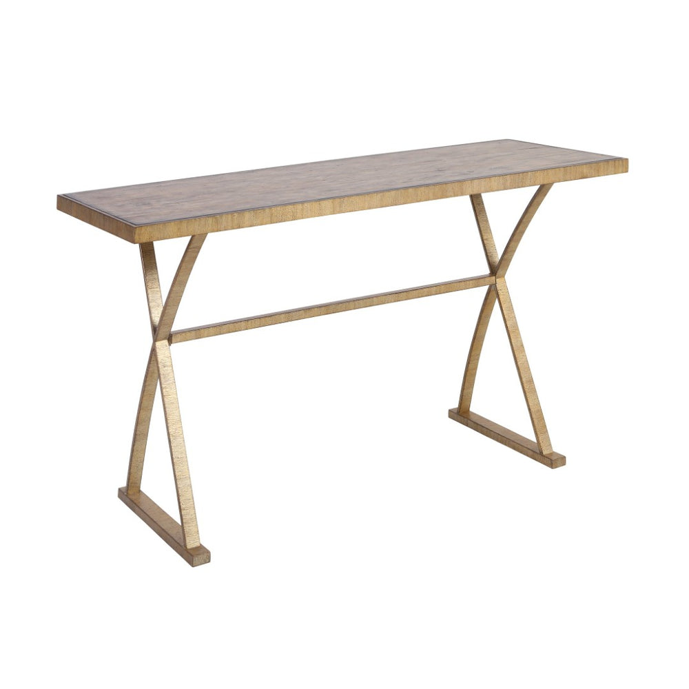 Atlas Better Ending Console Table: Rustic Trestle Design with Mid-Century Style for Any Space Decor TA11014-01