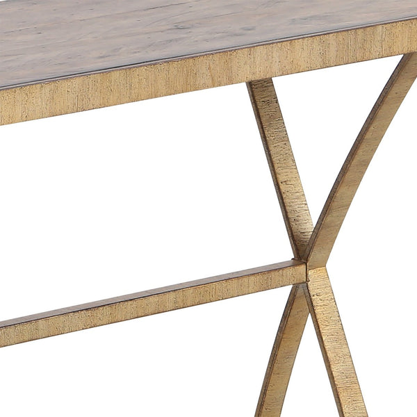 Atlas Better Ending Console Table: Rustic Trestle Design with Mid-Century Style for Any Space Decor TA11014-01