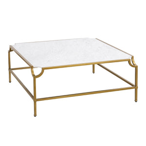 Atlas Blain Coffee Table - Luxurious White Marble & Antique Brass Frame, Modern Design for Elegant Living Spaces TA11017-01