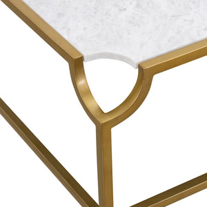 Atlas Blain Coffee Table - Luxurious White Marble & Antique Brass Frame, Modern Design for Elegant Living Spaces TA11017-01