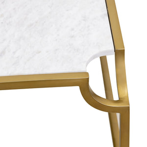 Atlas Blain Coffee Table - Luxurious White Marble & Antique Brass Frame, Modern Design for Elegant Living Spaces TA11017-01