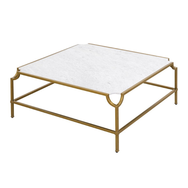 Atlas Blain Coffee Table - Luxurious White Marble & Antique Brass Frame, Modern Design for Elegant Living Spaces TA11017-01