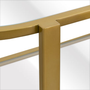 Atlas Blain Console Table - Elegant Brass Frame with Glass Shelves for Stylish Entryway & Living Room Decor TA11018-01