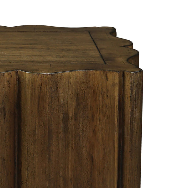 Atlas Breck Accent Table - Rustic Solid Mahogany Side Table in Harvest Brown for Charming Interiors TA11022-01