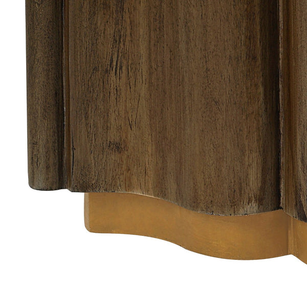 Atlas Breck Accent Table - Rustic Solid Mahogany Side Table in Harvest Brown for Charming Interiors TA11022-01