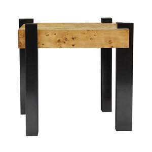 Atlas Bromo Accent Table - Stylish Natural Burl Wood with Geometric Design for Modern Living Spaces TA11024-01
