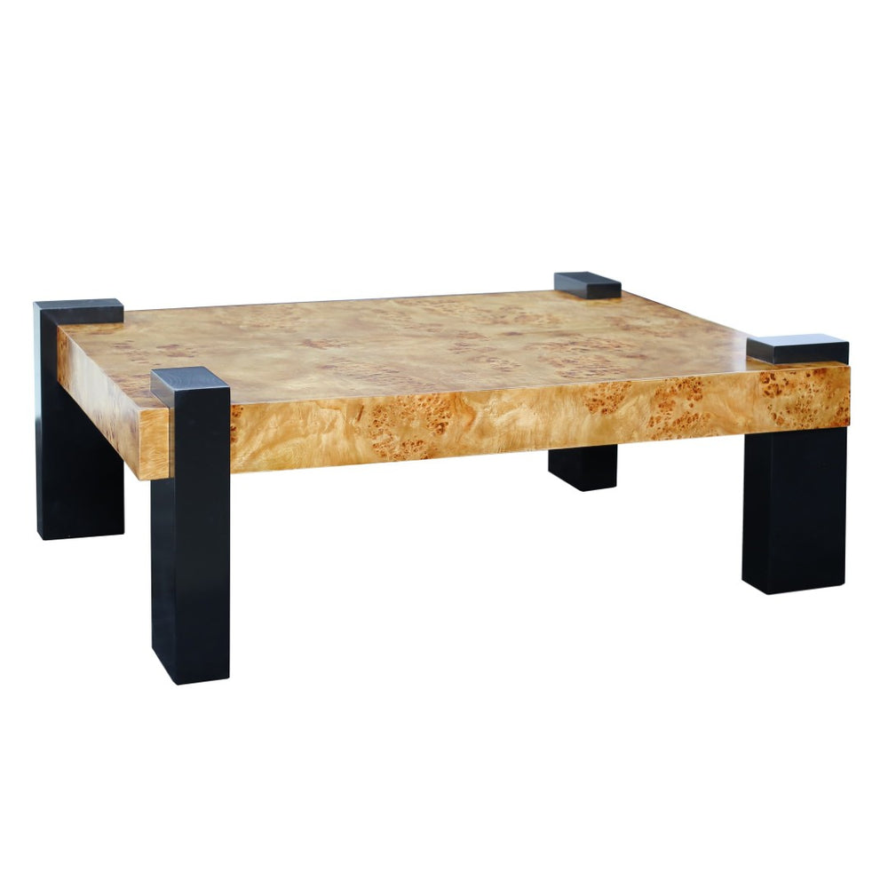 Atlas Bromo Coffee Table - Modern Natural Burl Design with Sturdy Hardwood Legs for Chic Living Spaces TA11025-01
