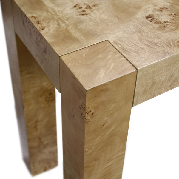 Atlas Bromo Console Table – Elegant Mappa Burl Veneer for Entryways, Hallways, and Living Spaces Natural Burl TA11026-01