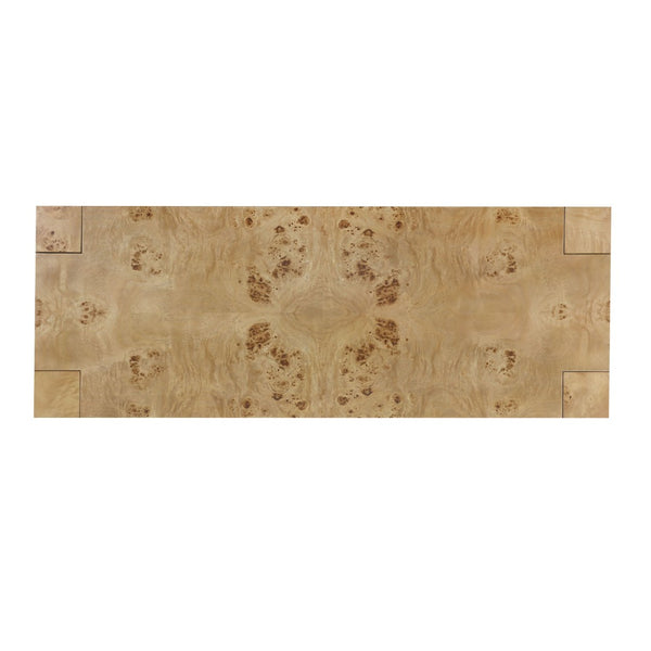 Atlas Bromo Console Table – Elegant Mappa Burl Veneer for Entryways, Hallways, and Living Spaces Natural Burl TA11026-01