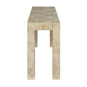 Atlas Bromo Console Table – Elegant Mappa Burl Veneer for Entryways, Hallways, and Living Spaces Bleached Burl TA11026-02