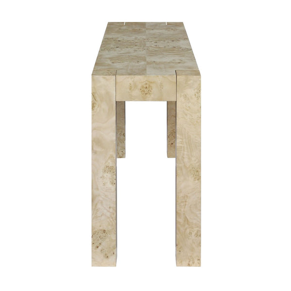 Atlas Bromo Console Table – Elegant Mappa Burl Veneer for Entryways, Hallways, and Living Spaces Bleached Burl TA11026-02
