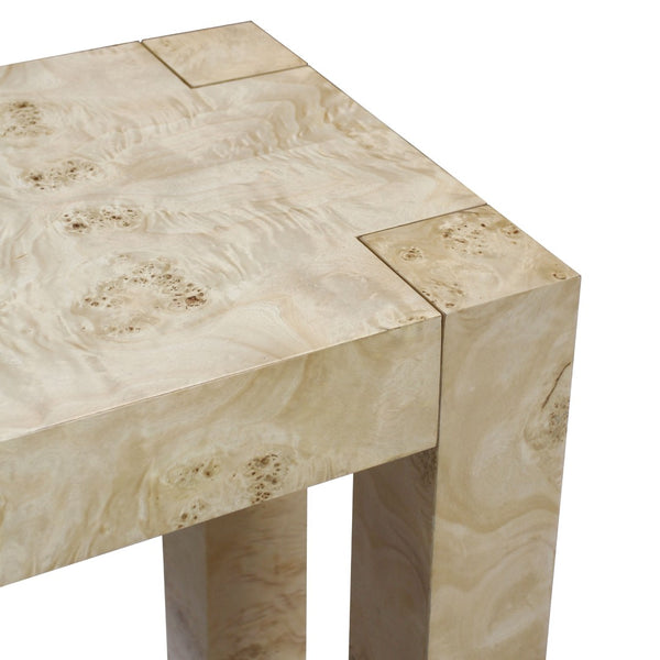 Atlas Bromo Console Table – Elegant Mappa Burl Veneer for Entryways, Hallways, and Living Spaces Bleached Burl TA11026-02