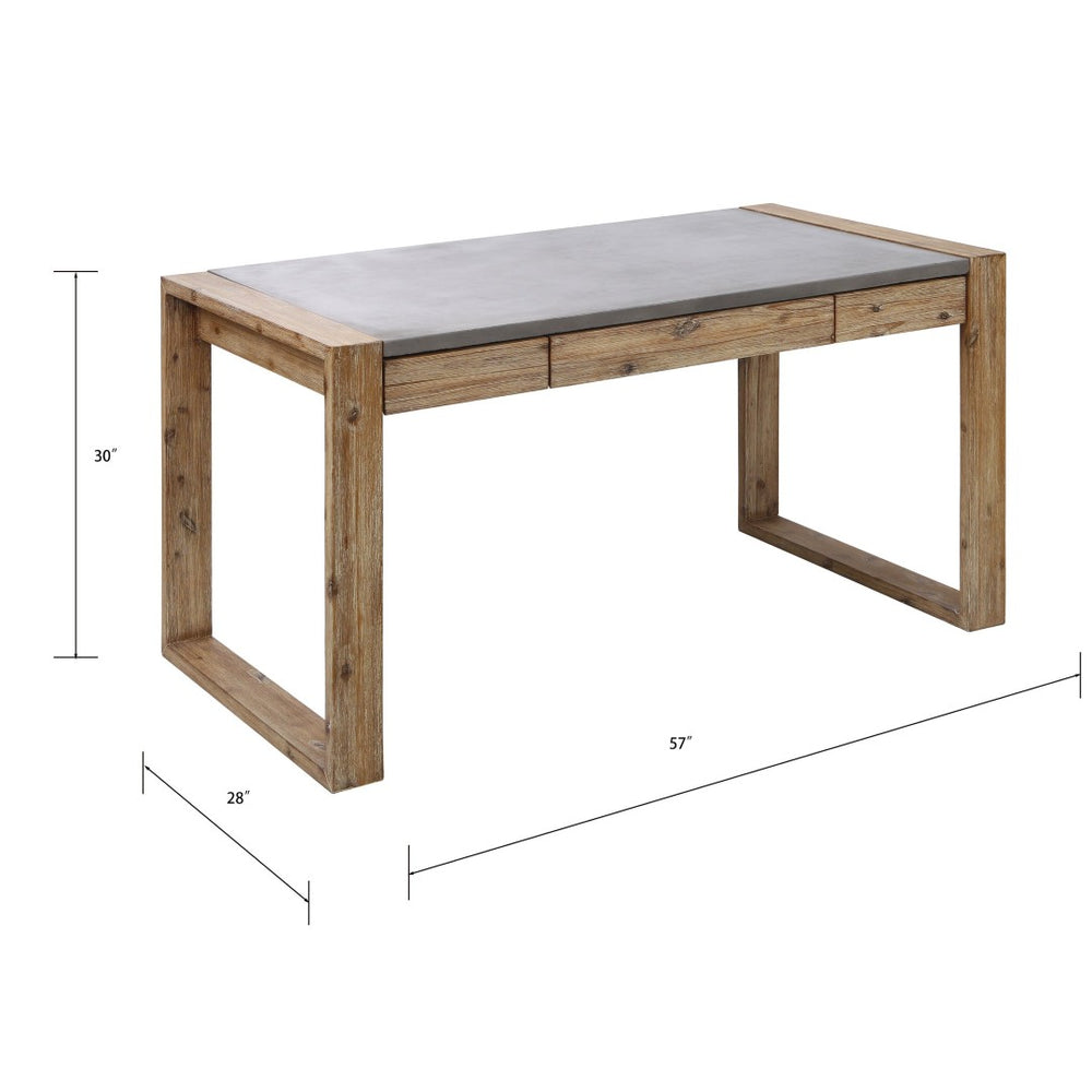 Atlas Brooklyn Heights Desk – Modern Polished Concrete Workspace for Home Office, Study & Living Areas TA11027-01