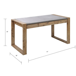 Atlas Brooklyn Heights Desk – Modern Polished Concrete Workspace for Home Office, Study & Living Areas TA11027-01