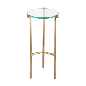 Atlas Bump Out Accent Table - Clear Glass Top with Aged Brass Finish for Chic and Versatile Spaces TA11030-01