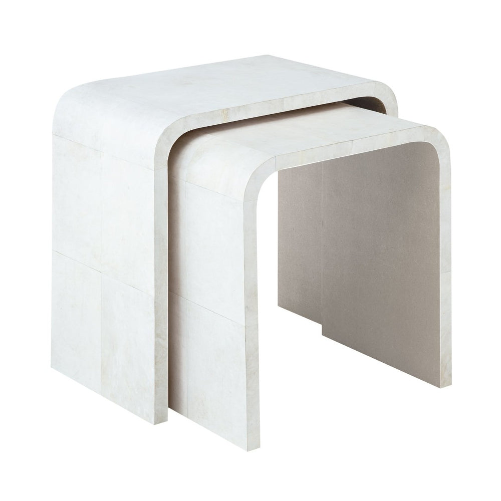 Atlas Burton Nesting Table Set of 2 - Elegant Parchment Finish for Stylish Versatility in Any Space TA11031-01S