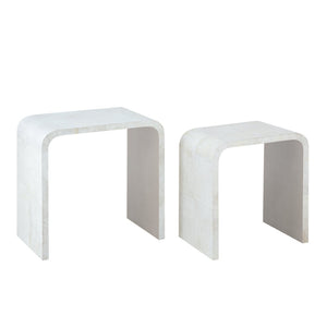 Atlas Burton Nesting Table Set of 2 - Elegant Parchment Finish for Stylish Versatility in Any Space TA11031-01S
