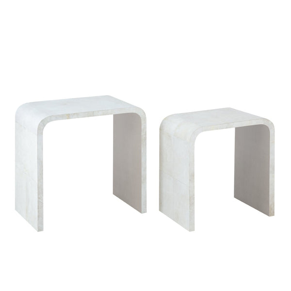 Atlas Burton Nesting Table Set of 2 - Elegant Parchment Finish for Stylish Versatility in Any Space TA11031-01S