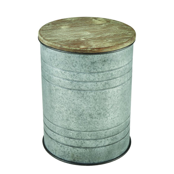 Atlas Cannes Rustic Industrial Accent Table with Hidden Storage - Versatile Wood & Metal Design for Any Space TA11033-01