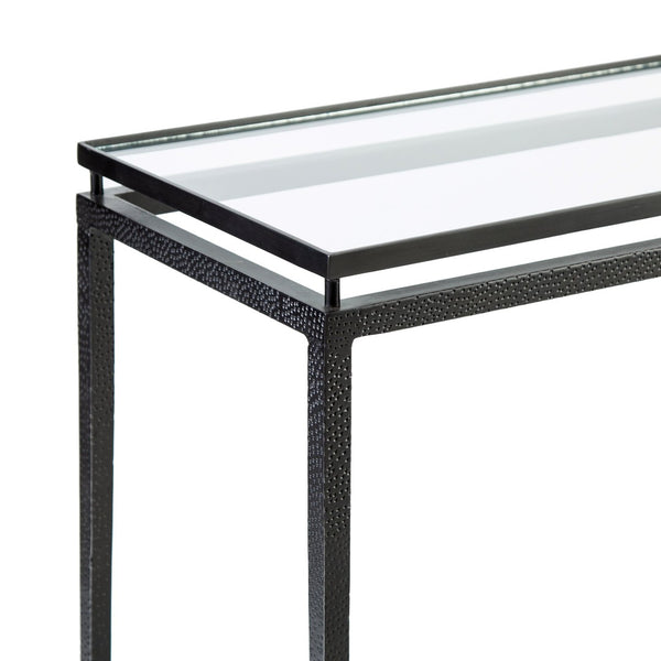 Atlas Canyon Console Table - Sleek Modern Design with Hammered Metal Finish for Entryway & Living Room Decor TA11034-01