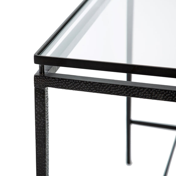 Atlas Canyon Console Table - Sleek Modern Design with Hammered Metal Finish for Entryway & Living Room Decor TA11034-01