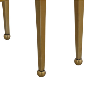 Atlas Carrick Nesting Console Table Set - Elegant Dark Mahogany with Glass Accents & Brass Frame Design TA11037-01S