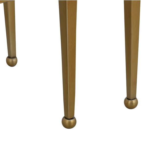 Atlas Carrick Nesting Console Table Set - Elegant Dark Mahogany with Glass Accents & Brass Frame Design TA11037-01S