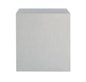 Atlas Checkmate Accent Table - Modern White Square Design with Storage Drawer & Lower Shelf for Versatile Use TA11040-01