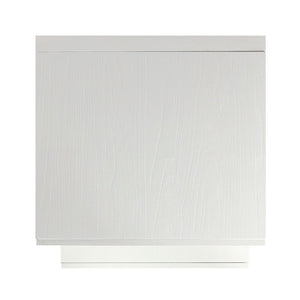 Atlas Checkmate Accent Table - Modern White Square Design with Storage Drawer & Lower Shelf for Versatile Use TA11040-01