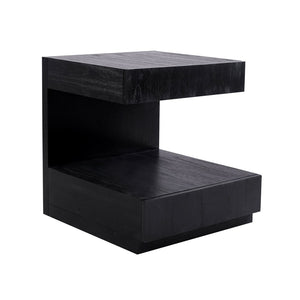 Atlas Checkmate Accent Table - Modern Black Design with Concealed Storage for Living Spaces & Bedrooms TA11040-02