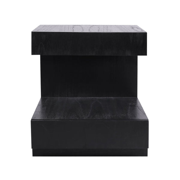 Atlas Checkmate Accent Table - Modern Black Design with Concealed Storage for Living Spaces & Bedrooms TA11040-02