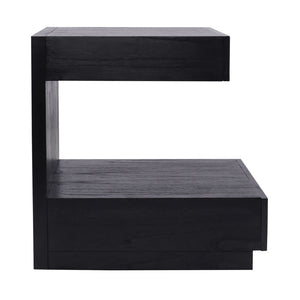 Atlas Checkmate Accent Table - Modern Black Design with Concealed Storage for Living Spaces & Bedrooms TA11040-02