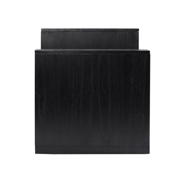 Atlas Checkmate Accent Table - Modern Black Design with Concealed Storage for Living Spaces & Bedrooms TA11040-02