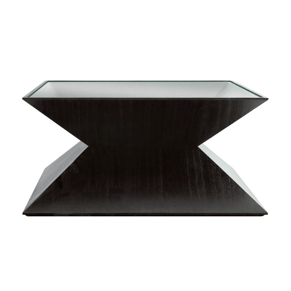 Atlas Checkmate Coffee Table - Modern Square Design with Glass Top & Marble Shelf for Stylish Living Rooms TA11041-01