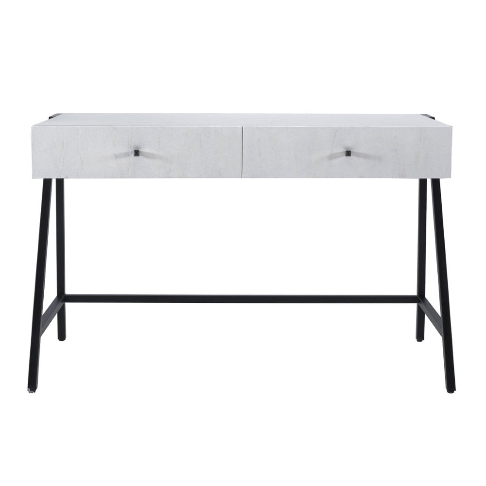 Atlas Checkmate Desk - Modern White Writing Desk with Cantilevered Top & Hidden Storage for Small Spaces TA11043-01