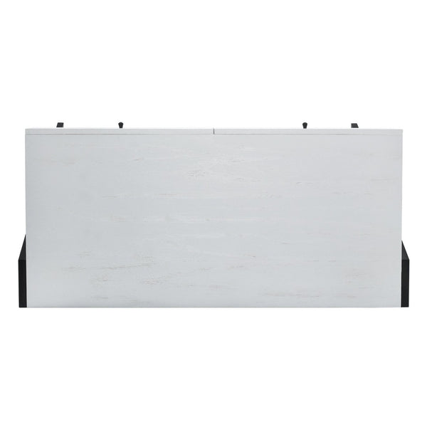 Atlas Checkmate Desk - Modern White Writing Desk with Cantilevered Top & Hidden Storage for Small Spaces TA11043-01