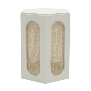 Atlas Clearwater Accent Table - Coastal Hexagonal Design in Shoji White for Versatile Home Styling TA11045-01