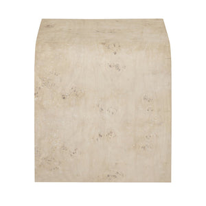 Atlas Clip Accent Table - Elegant White Burl Design for Modern Living Spaces, Easy to Move and Style TA11047-01