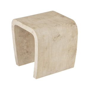 Atlas Clip Accent Table - Elegant White Burl Design for Modern Living Spaces, Easy to Move and Style TA11047-01