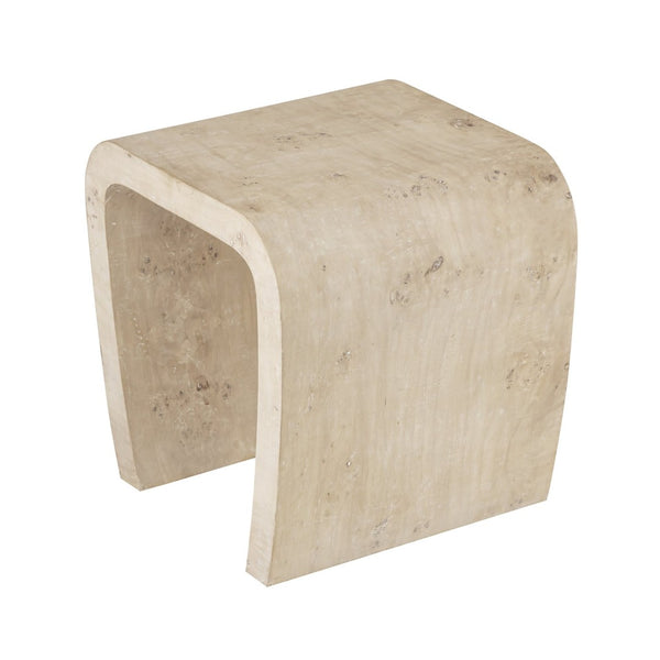 Atlas Clip Accent Table - Elegant White Burl Design for Modern Living Spaces, Easy to Move and Style TA11047-01