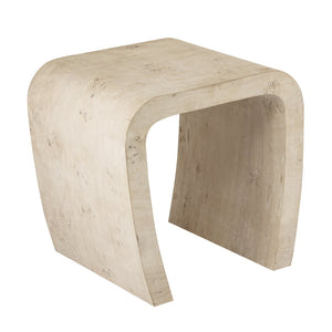 Atlas Clip Accent Table - Elegant White Burl Design for Modern Living Spaces, Easy to Move and Style TA11047-01