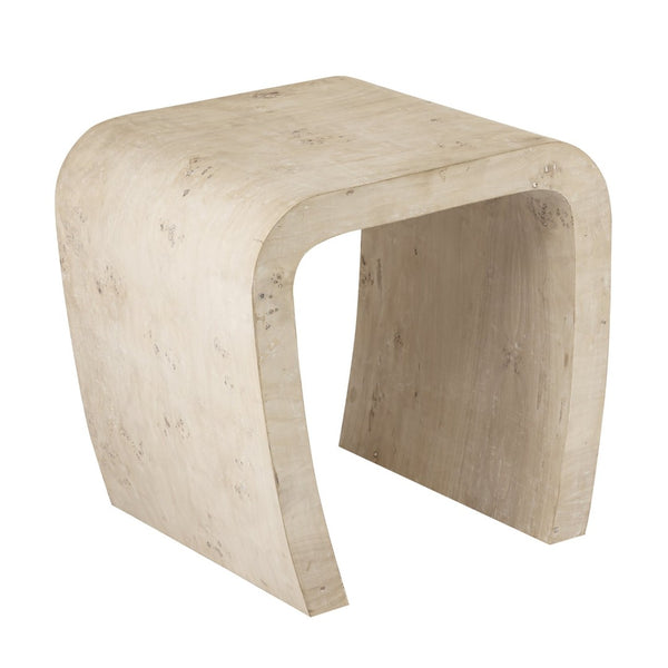 Atlas Clip Accent Table - Elegant White Burl Design for Modern Living Spaces, Easy to Move and Style TA11047-01