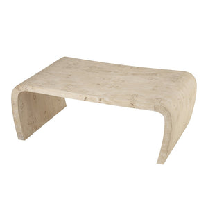 Atlas Clip Coffee Table - Modern White Burl with Sculptural Design, Perfect for Minimalist Living Spaces TA11048-01