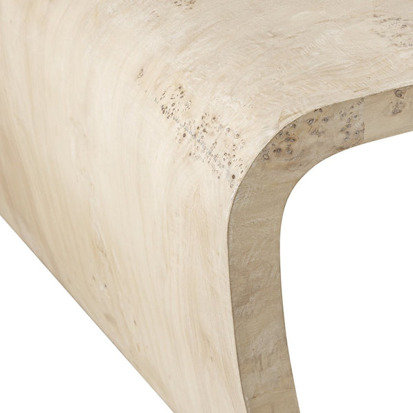 Atlas Clip Coffee Table - Modern White Burl with Sculptural Design, Perfect for Minimalist Living Spaces TA11048-01